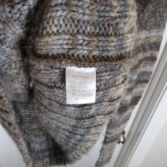 Elsamanda Anthropologie Sweater Knit Alpaca Wool Blend Turtleneck Medium Striped - Picture 7 of 7